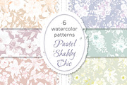 Shabby chic pastel floral patterns