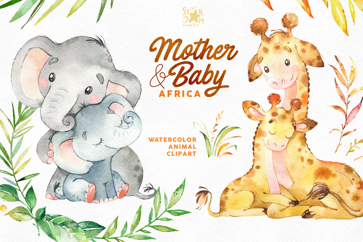Mother & Baby. Africa. in Illustrations - product preview 8