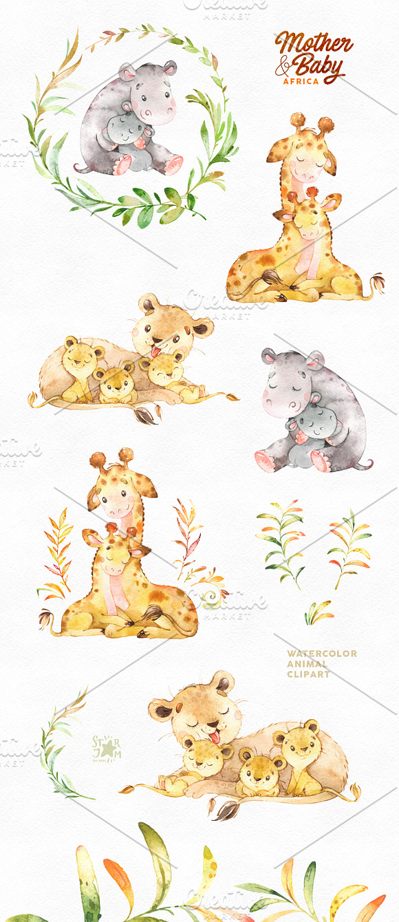 Mother & Baby. Africa. in Illustrations - product preview 3