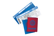 Tickets and passport for travelling