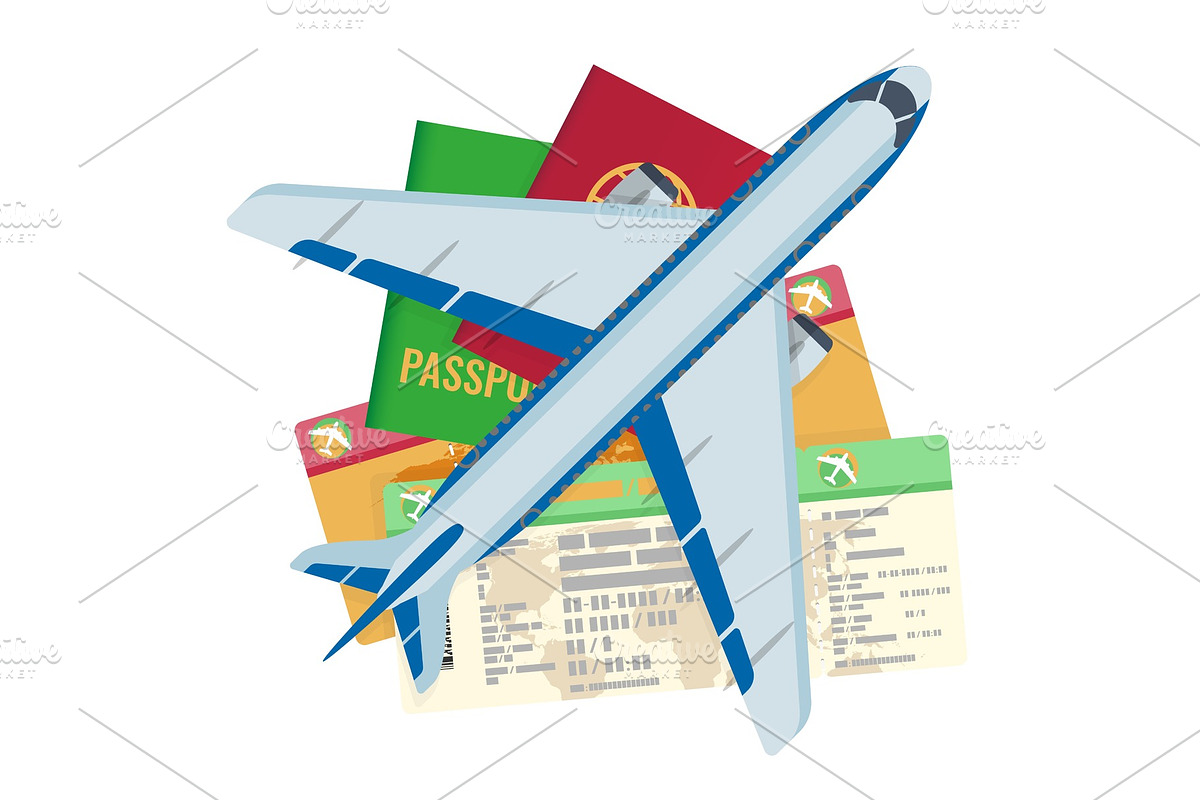 Passport tickets documents and in Illustrations - product preview 8