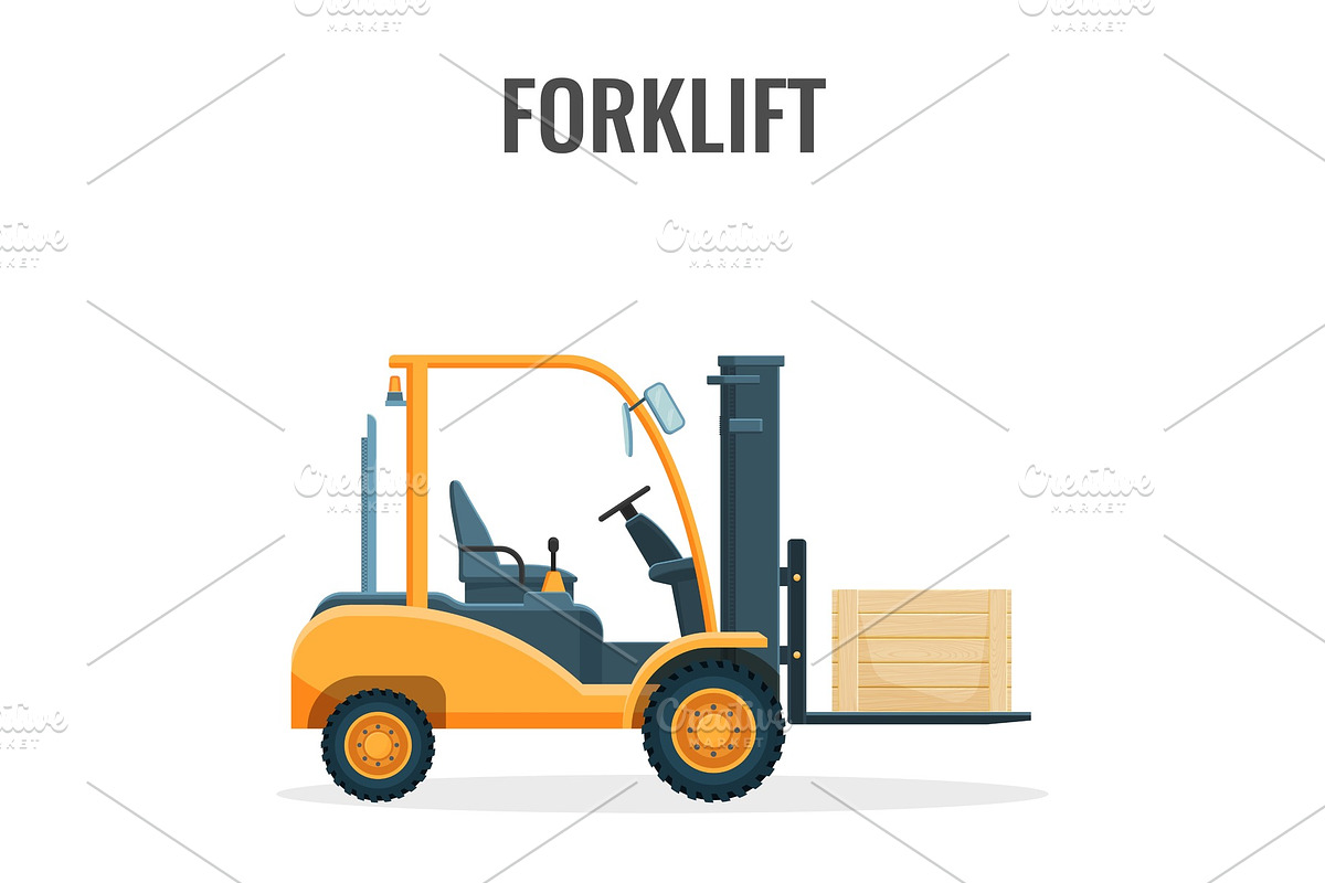 Forklift truck with cargo icon in Illustrations - product preview 8