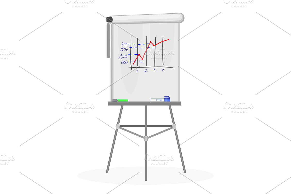 Flipchart office equipment flat in Illustrations - product preview 8