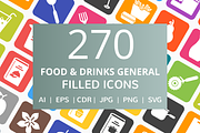 270 Food & Drinks Filled Icons