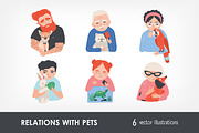 Portrait of peoples and his pets