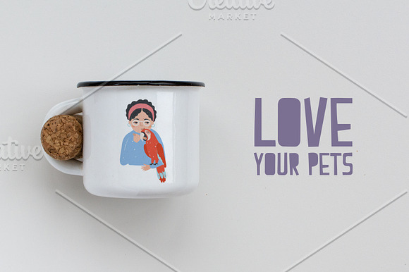 Portrait of peoples and his pets in Illustrations - product preview 4
