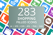 283 Shopping Filled Icons