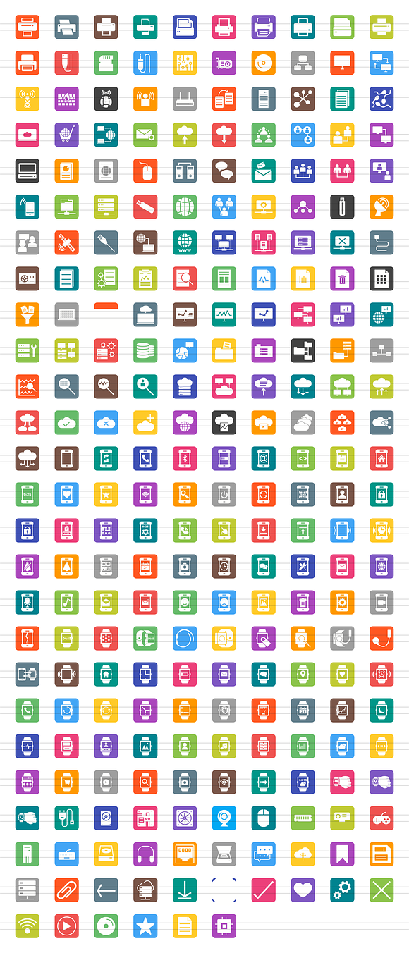 256 Hardware Filled Line Icons in Graphics - product preview 1