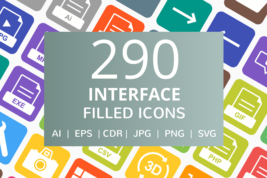 290 Interface Filled Icons in Graphics - product preview 8