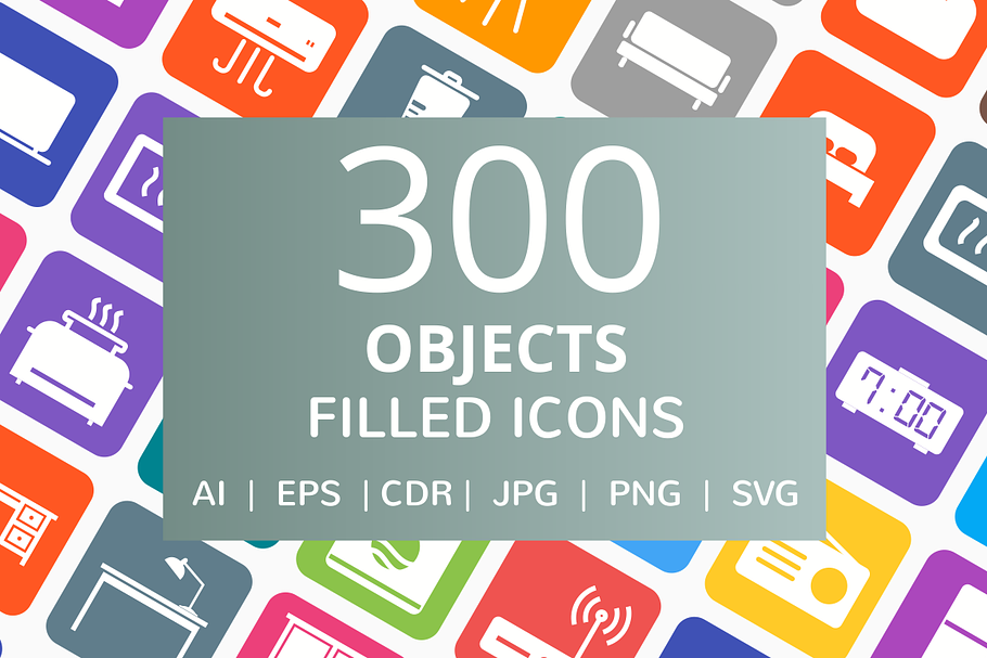 300 Objects Filled Round Corner Icon
