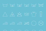 Washing and ironing icons set
