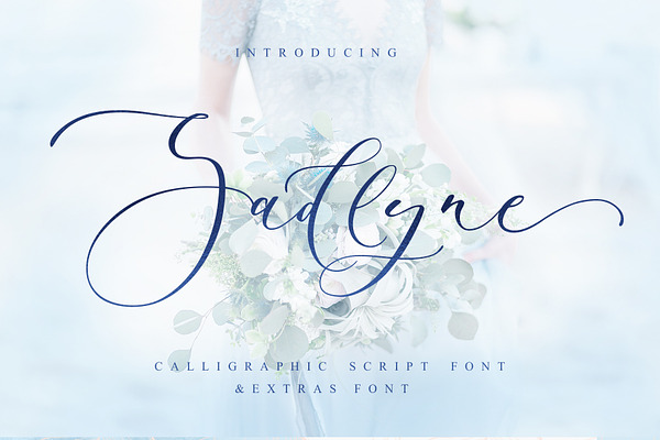 Sadlyne calligraphic font & extras