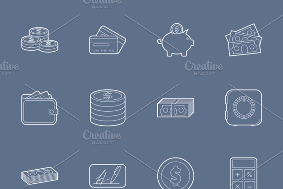 Money icons set in Money Icons - product preview 8