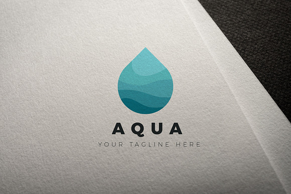 4 Aqua vector logos with business ca in Logo Templates - product preview 2