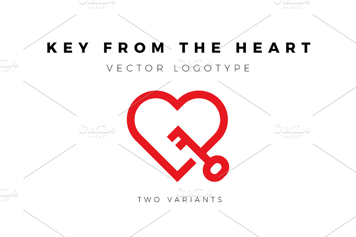Vector logotype of heart with key in Logo Templates - product preview 8