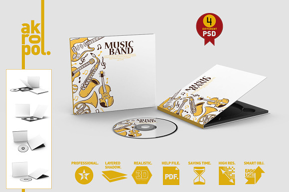 CD Case & Disc Mock-ups in Product Mockups - product preview 1