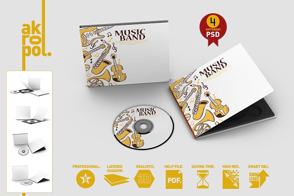 CD Case & Disc Mock-ups in Product Mockups - product preview 2