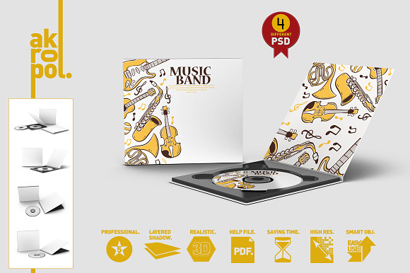 CD Case & Disc Mock-ups in Product Mockups - product preview 3