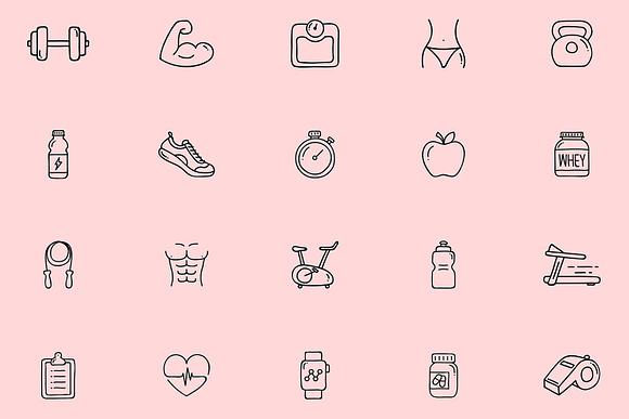 Health & Fitness Instagram Icons in Instagram Templates - product preview 1