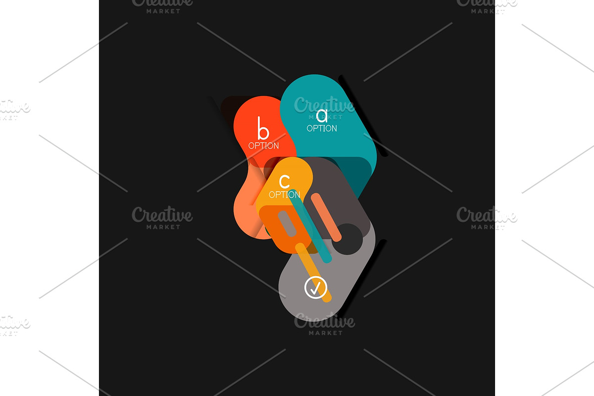 Flat design geometric infographics in Illustrations - product preview 8