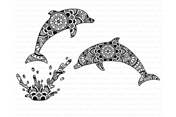 Dolphin Mandala SVG, Dolphin Clipart in Illustrations - product preview 1