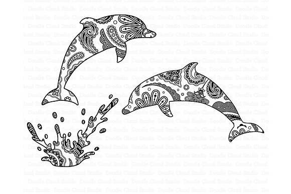 Dolphin Mandala SVG, Dolphin Clipart in Illustrations - product preview 3