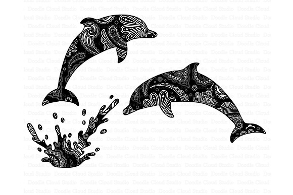 Dolphin Mandala SVG, Dolphin Clipart in Illustrations - product preview 4