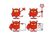 Red Devil Cartoon Emoji Collection