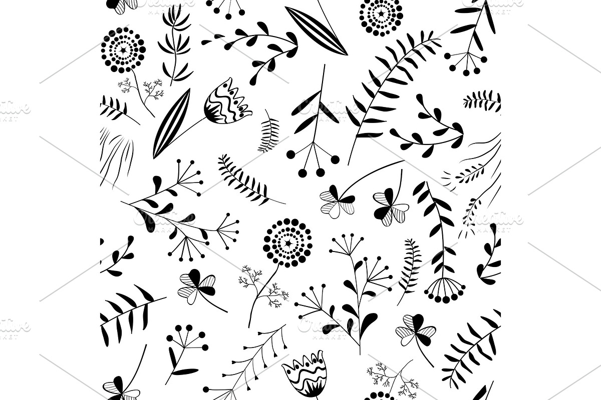 Seamless pattern with wild herb in Illustrations - product preview 8