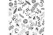 Seamless pattern with wild herb