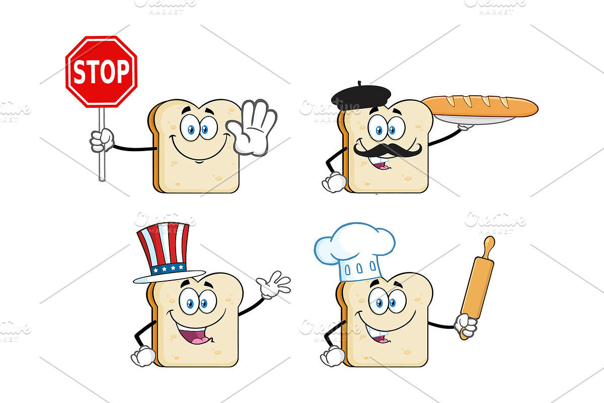 White Sliced Bread Collection - 2 in Illustrations - product preview 8