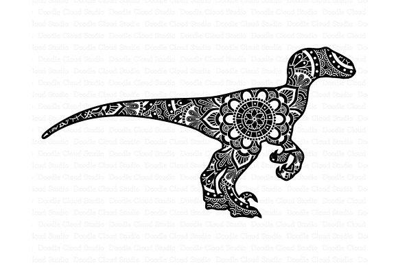 Mandala Dinosaur SVG, Raptor Mandala in Illustrations - product preview 2