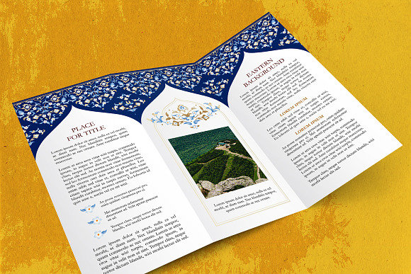 Blue Elements For Trifold Brochure in Brochure Templates - product preview 1