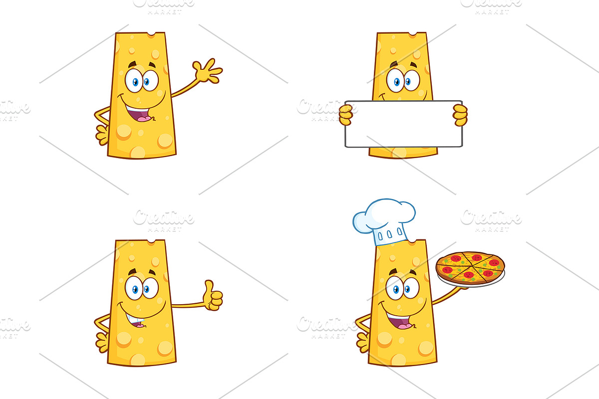 Cheese Character Collection - 2 in Illustrations - product preview 8