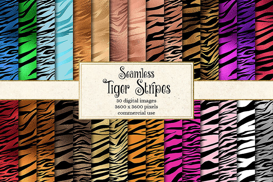 Tiger Stripes Seamless Patterns
