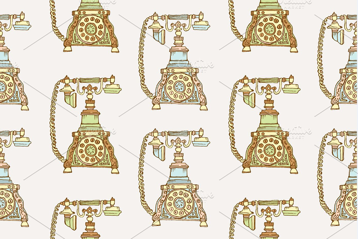 Hand drawn Phone pattern in Patterns - product preview 8