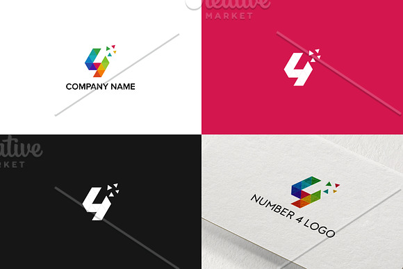 Number 4 logo design in Logo Templates - product preview 1