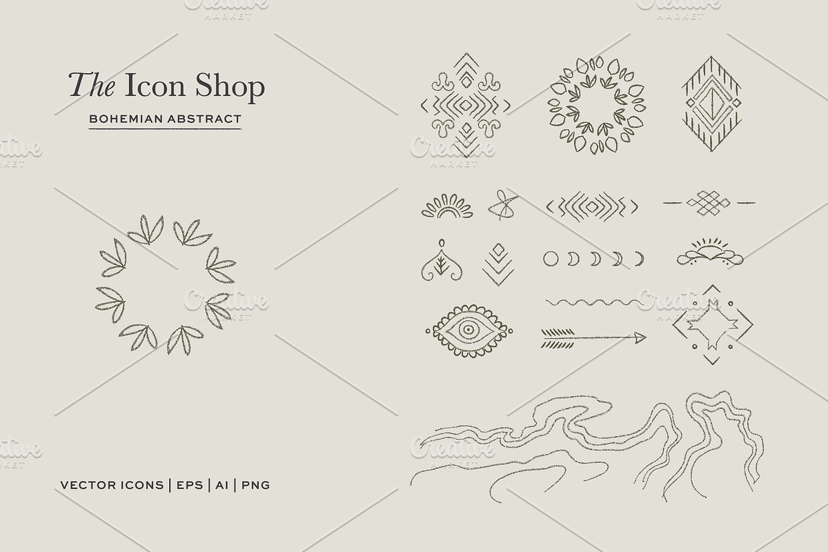 Hand Drawn Boho Icon Collection in Graphics - product preview 8