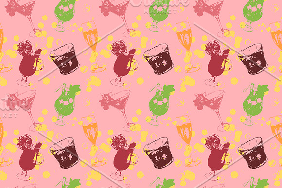 Alcohol alcohol drink pattern vector in Patterns - product preview 1
