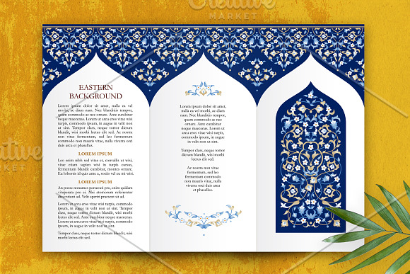 Blue Elements For Trifold Brochure in Brochure Templates - product preview 3