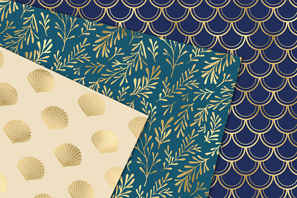 Gold Nautical Digital Paper in Patterns - product preview 1