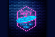 Vintage surfing emblem