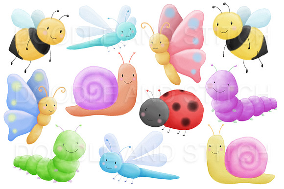 Watercolor Bugs Illustrations in Illustrations - product preview 4