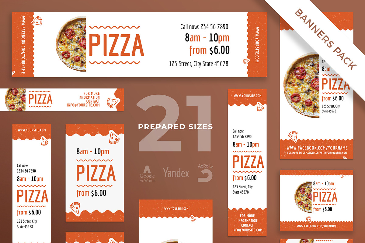 Banners Pack | Tasty Pizza in Templates - product preview 8