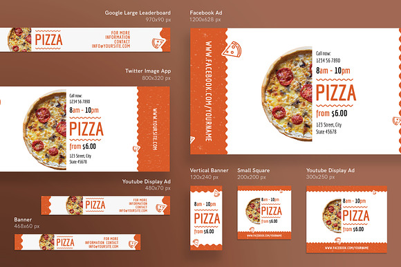 Banners Pack | Tasty Pizza in Templates - product preview 1