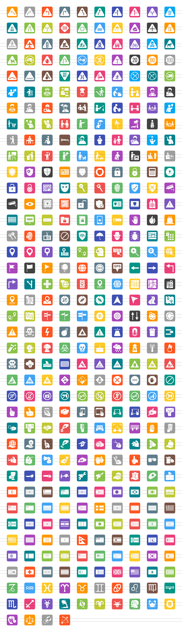 384 Signs Filled Round Corner Icons in Graphics - product preview 1