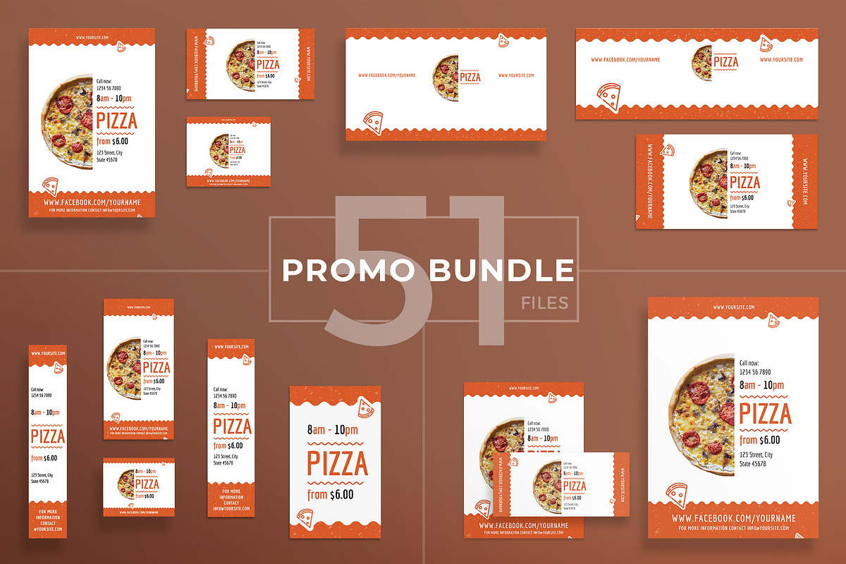 Promo Bundle | Tasty Pizza in Templates - product preview 8