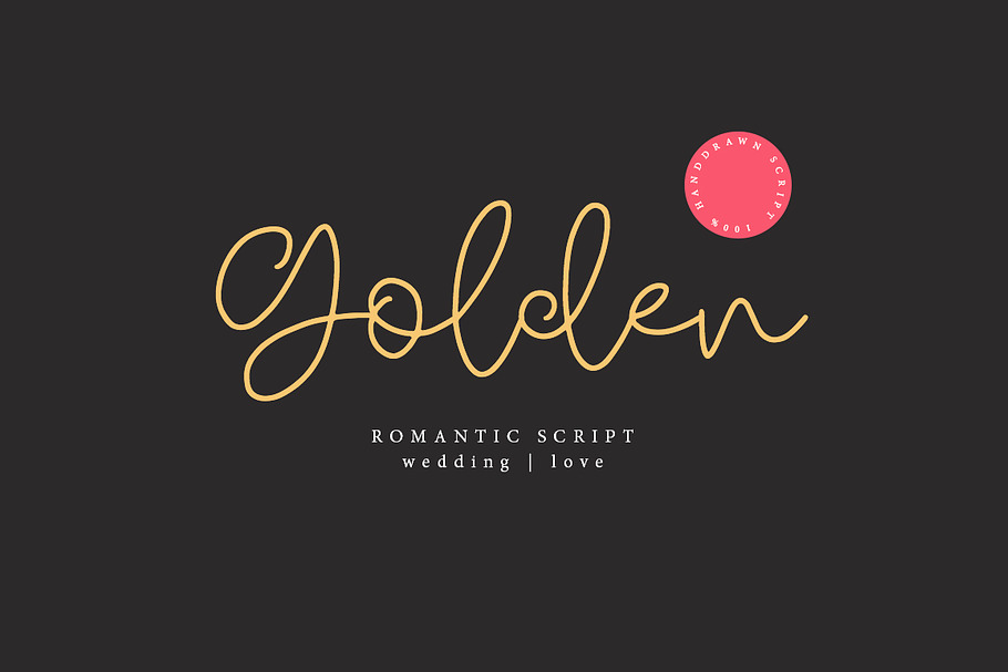 Golden in Script Fonts - product preview 8