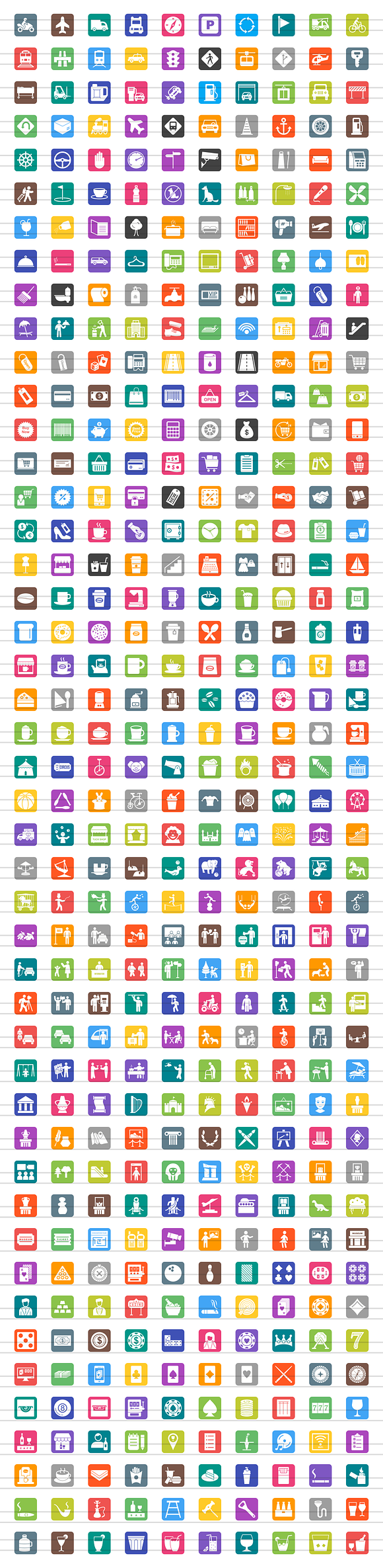 460 City Life Filled Round Icons in Graphics - product preview 1