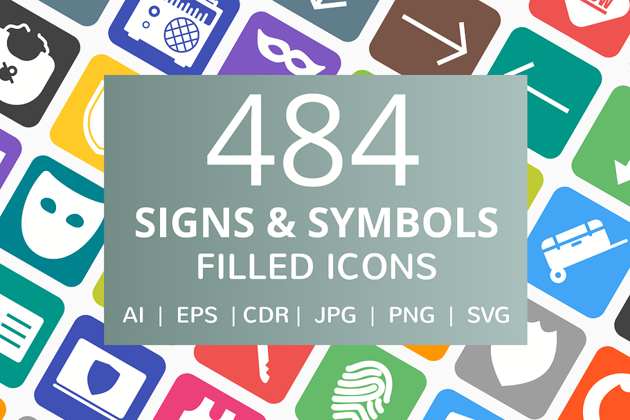 484 Signs & Symbols Filled Icons in Graphics - product preview 8
